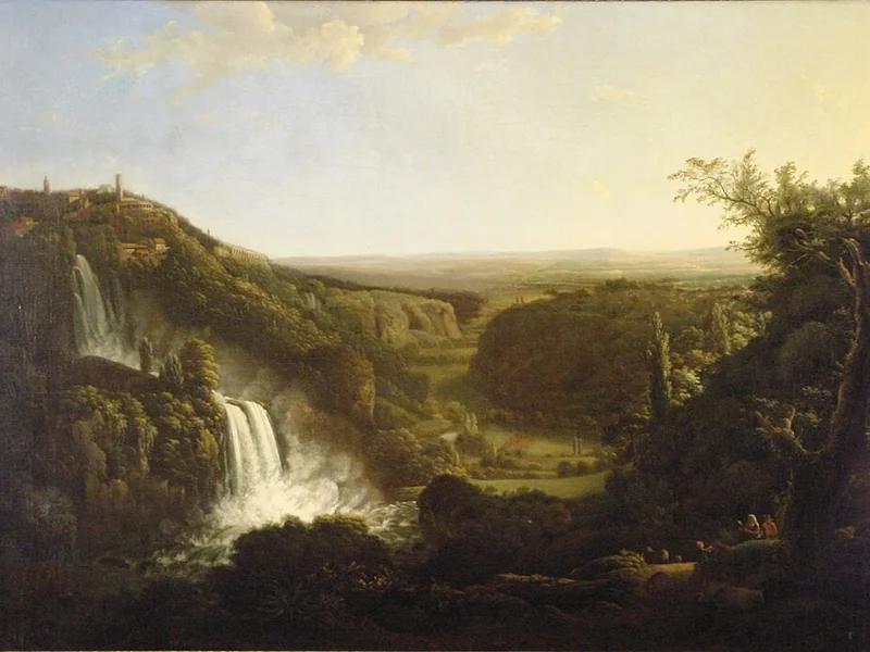 1762-Cornelis Apostool - La valle dell'Anio con le cascate di Tivoli